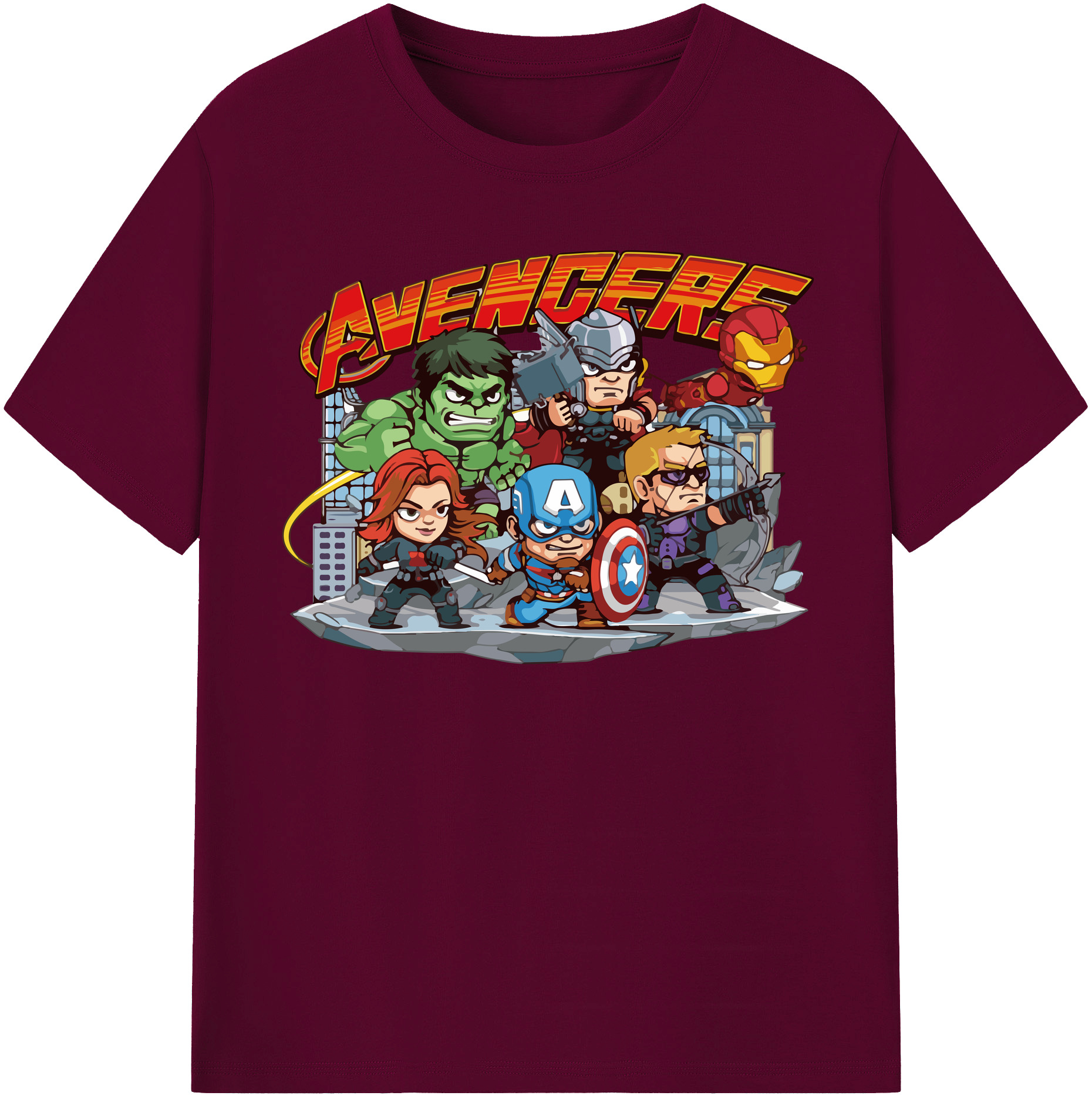 （画像用） アベンジャーズ The Avengers レディースカジュアルプリントTシャツ（綿100％）